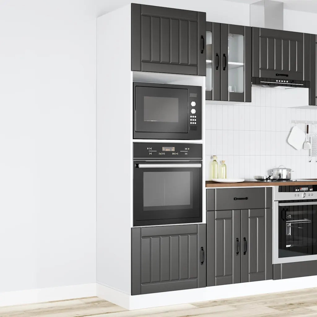 Armadi Forno 2 pz Kalmar Neri in Legno Multistrato