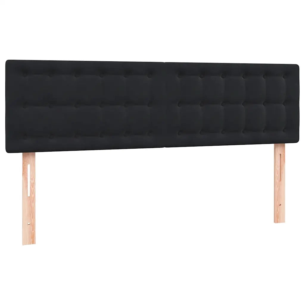 Letto a Molle con Materasso e LED Nero 160x210 cm in Velluto 3317273