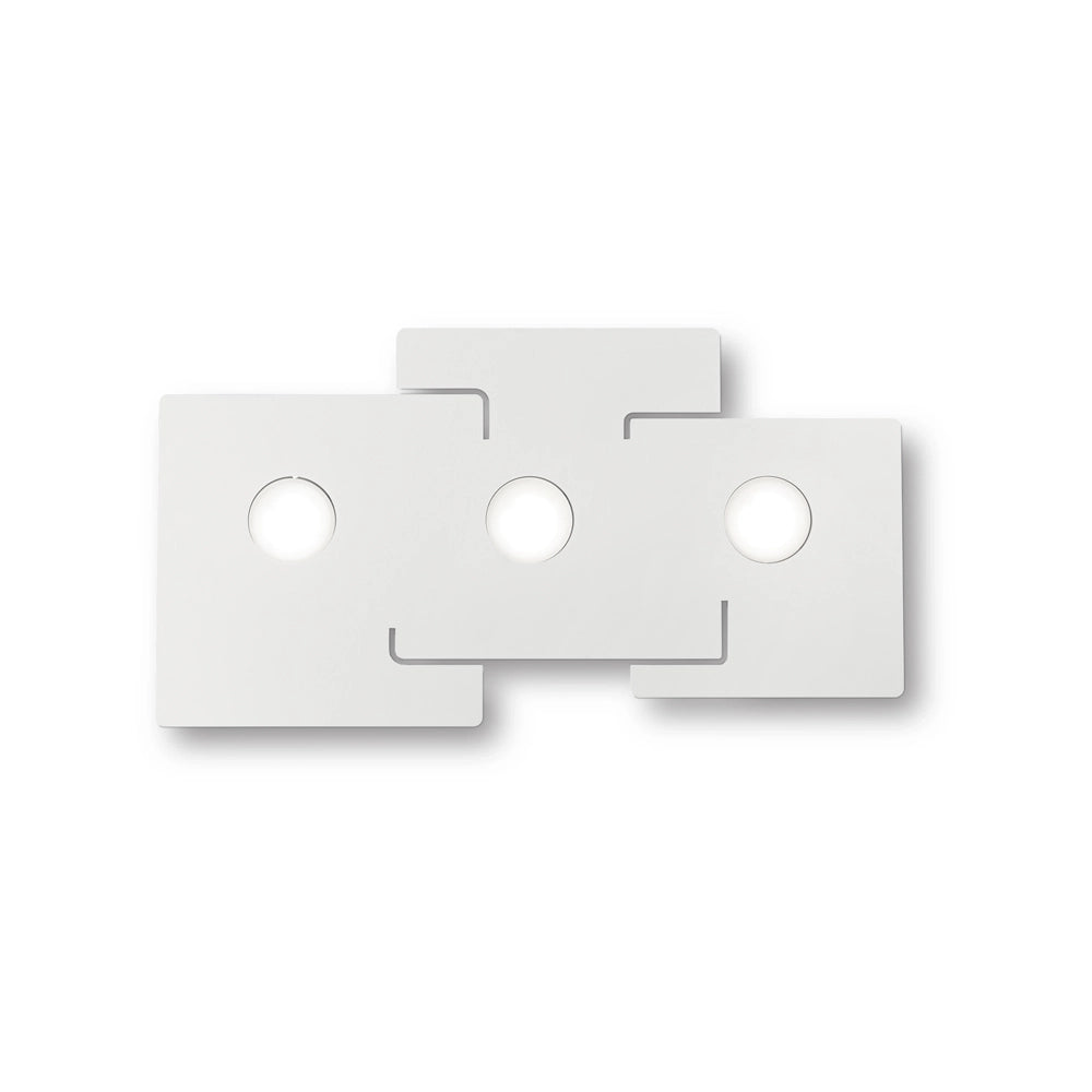 Plafoniera Moderna Totem Metallo Bianco 3 Luci Gx53 9W 3000K Luce Calda