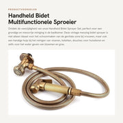Bidet Sproeier Multifunzionale - Maniglione - Tubo - Finestra in Stile Vintage in Ottone - Ergonomico - Materiale Sostenibile