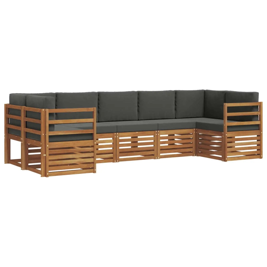 Set divano sezionale con cuscino 7 pcs Naturale e Antracite 3375392