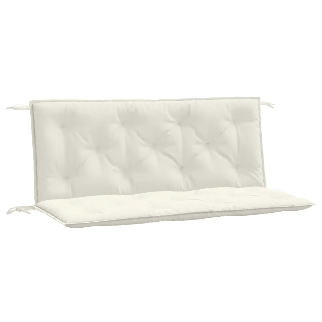 Cuscini Panca Giardino 2 pz-Set di 2 Cuscini per panchina da esterno Crema M¨¦lange 120x50x7 cm in Tessuto