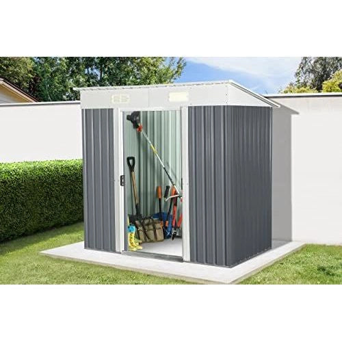 CASETTA DA GIARDINO PORTA ATTREZZI IN LAMIERA ANTRACITE MEDIUM STORE 185X121X19