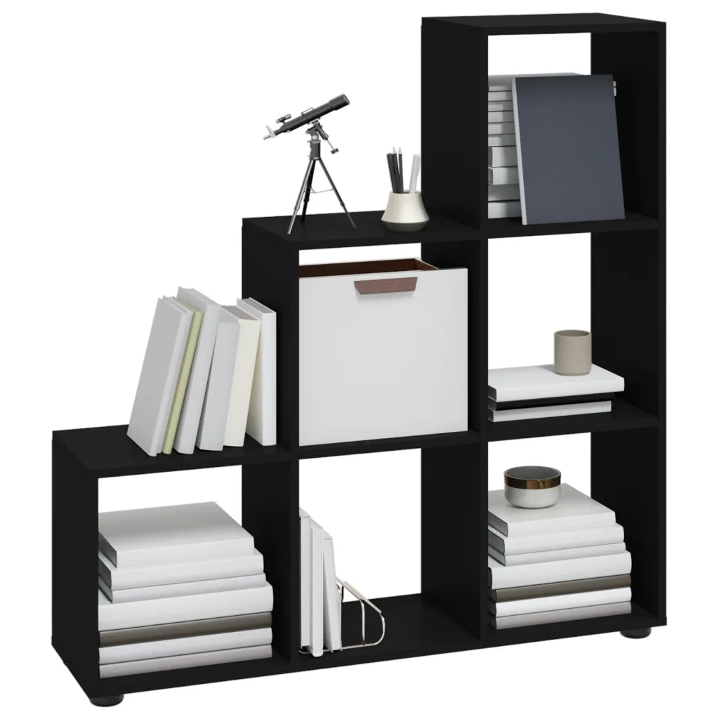 Libreria a Scala Nera 107 cm in Legno Multistrato 342603