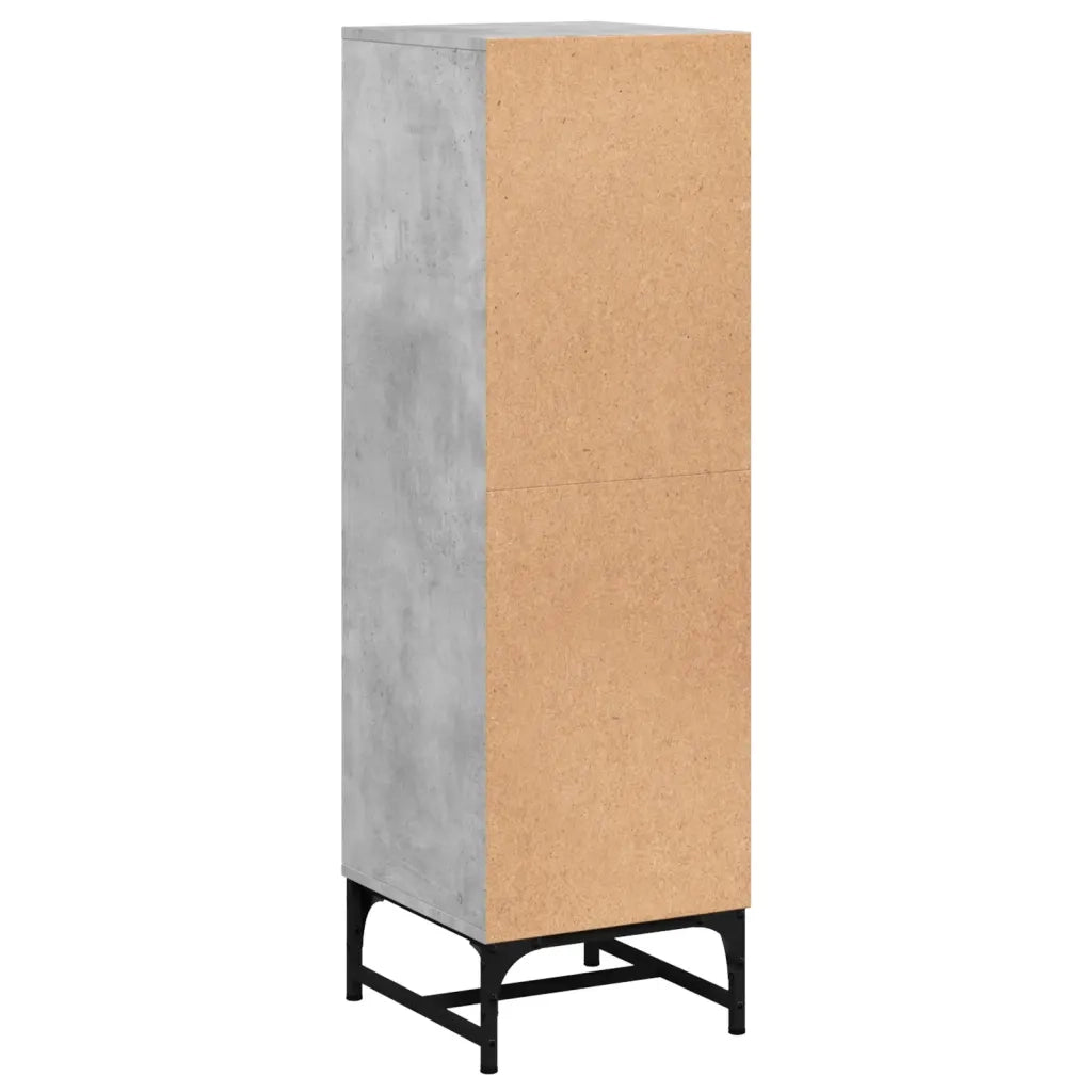 Credenza con Ante in Vetro Grigio Cemento 35x37x120 cm 836563