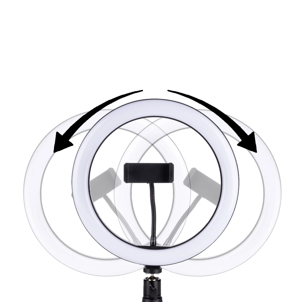 Lampada Led Anello Treppiede Inclinabile Tavolo Video Selfie 3 Intensita' Luce