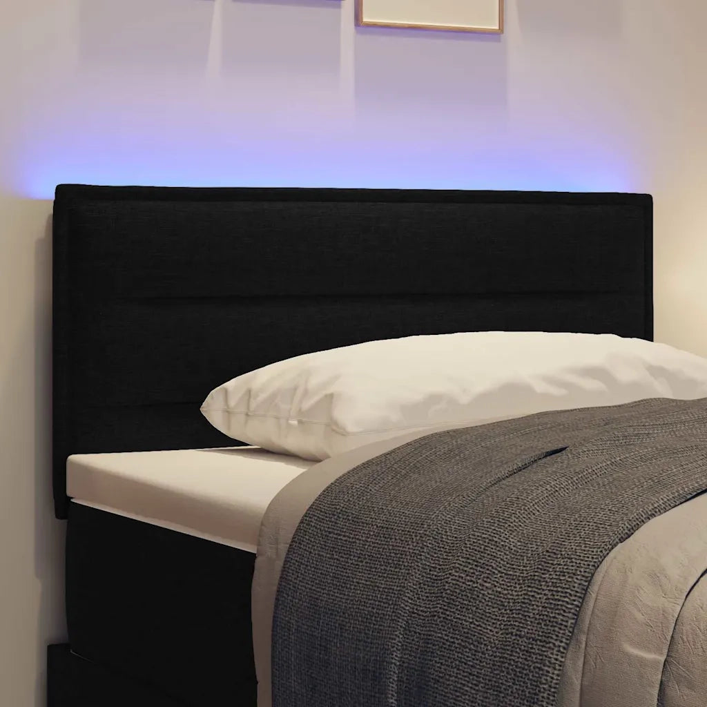 Testiera | Testata LED con strisce LED con Testiera | Testata Nero 100 cm Tessuto