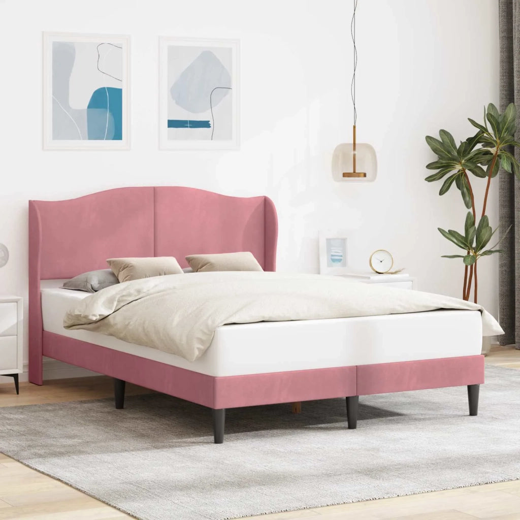 Struttura del letto con testiera Rosa 160 x 200 cm Velluto 42027932