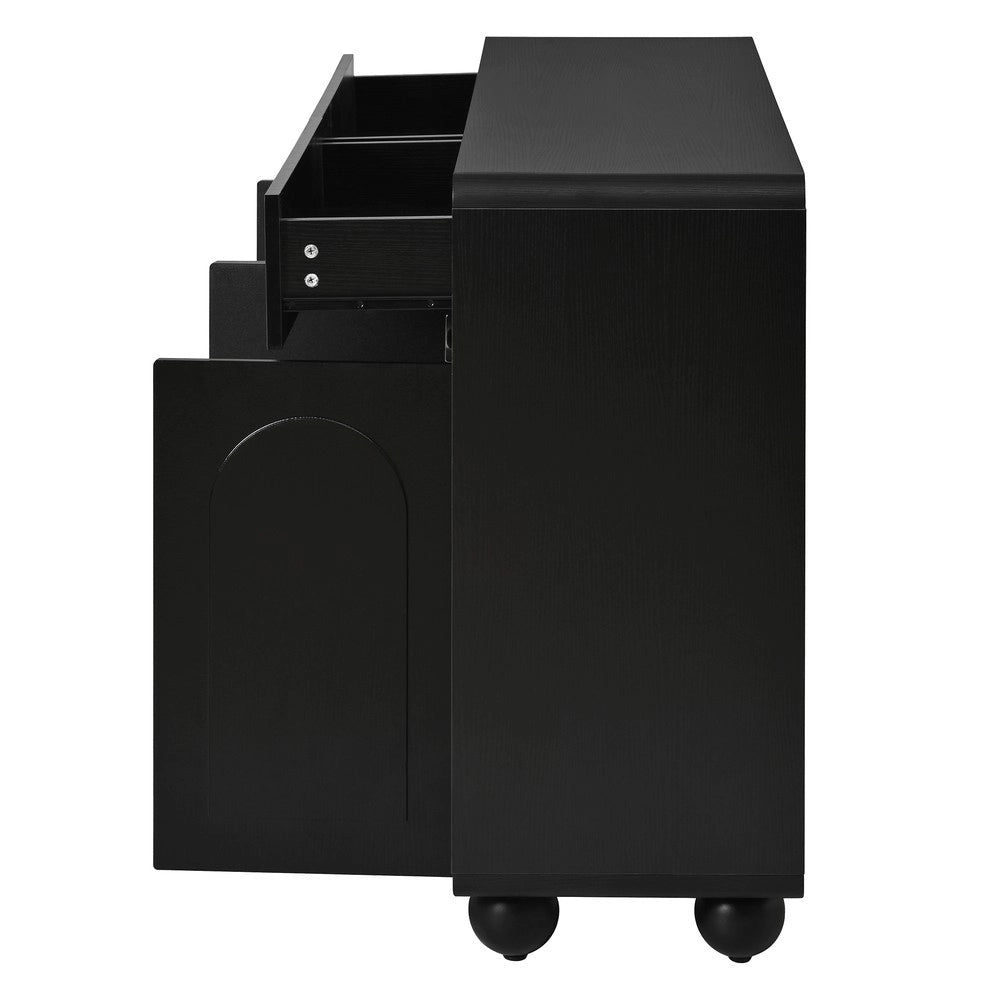 Credenza Soggiorno con Ante Curve ¨C MINIMAL ¨C Truciolato MDF, Gambe in Metallo