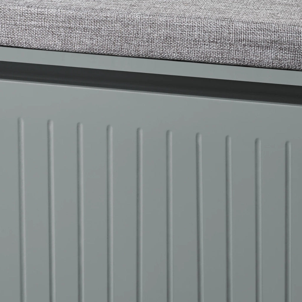 Panca scarpiera, Scarpiera con patta e cuscino per scarpe, Grigio 80x26x45cm FSR98-L-HG