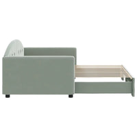 Divano Letto con Letto Estraibile Grigio Chiaro 90x200 Velluto 3197301