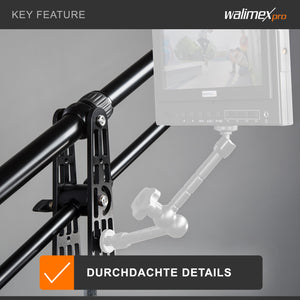 Director Pro, Jimmy Jib per telecamera, braccio per videocamera, 77x9x25cm max 3kg filettatura 1/4" 3/8", con borsa