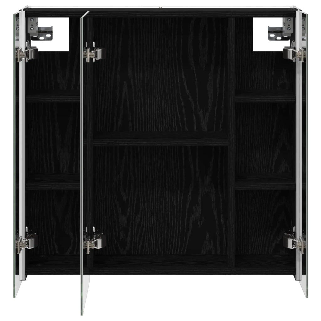 Mobiletto per specchio da bagno Rovere Nero