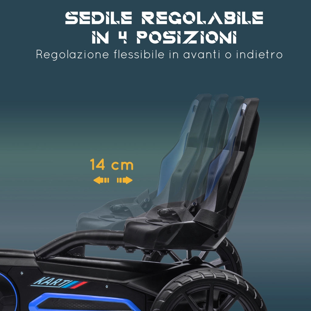 Go Kart a Pedali per Bambini ¨C zephmum ¨C Blu, Ruote in EVA, 100x58x58.5 cm