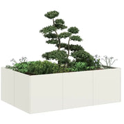 vidaXL Fioriera Bianca 120x80x40 cm in Acciaio