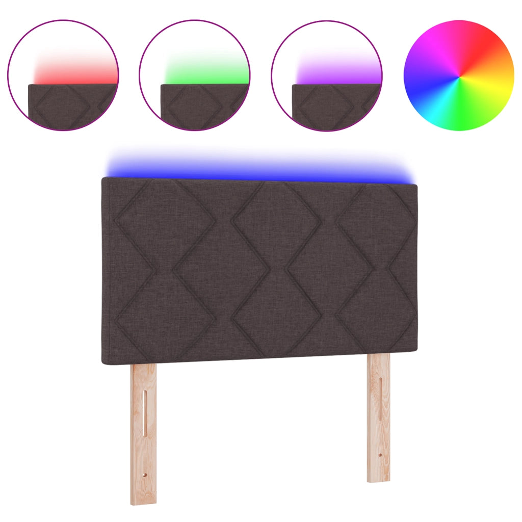 Testata LED  Design a Blocchi di Diamante Marrone Scuro 80 cm Tessuto