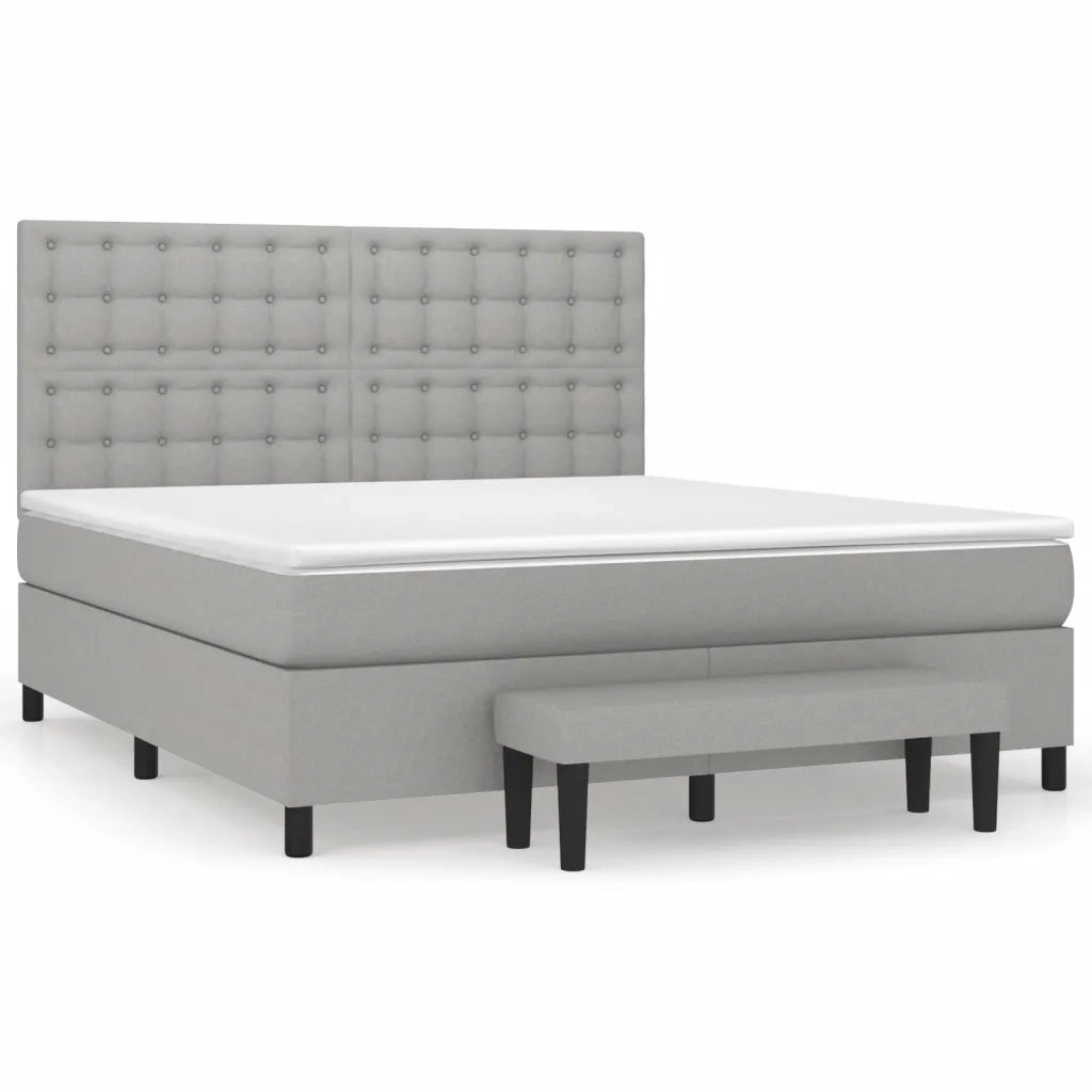 Giroletto a Molle con Materasso Grigio Chiaro160x200 cm Tessuto cod mxl 35955