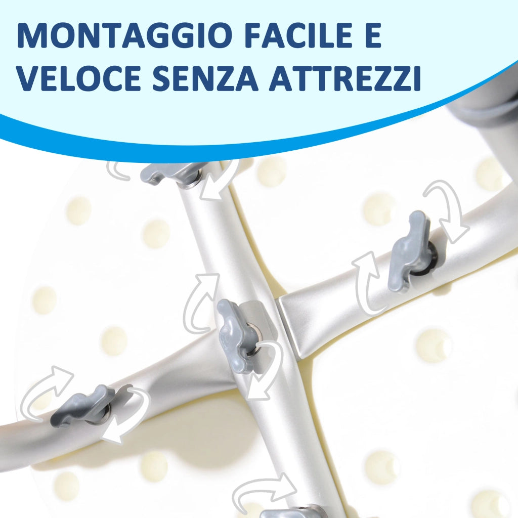 Sgabello da Doccia Regolabile Antiscivolo ¨C zephmum ¨C Bianco