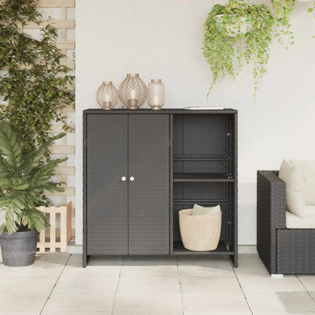 Armadio con lo scaffale con porta Nero 100 x 36 x 102 cm Rattan 4103821