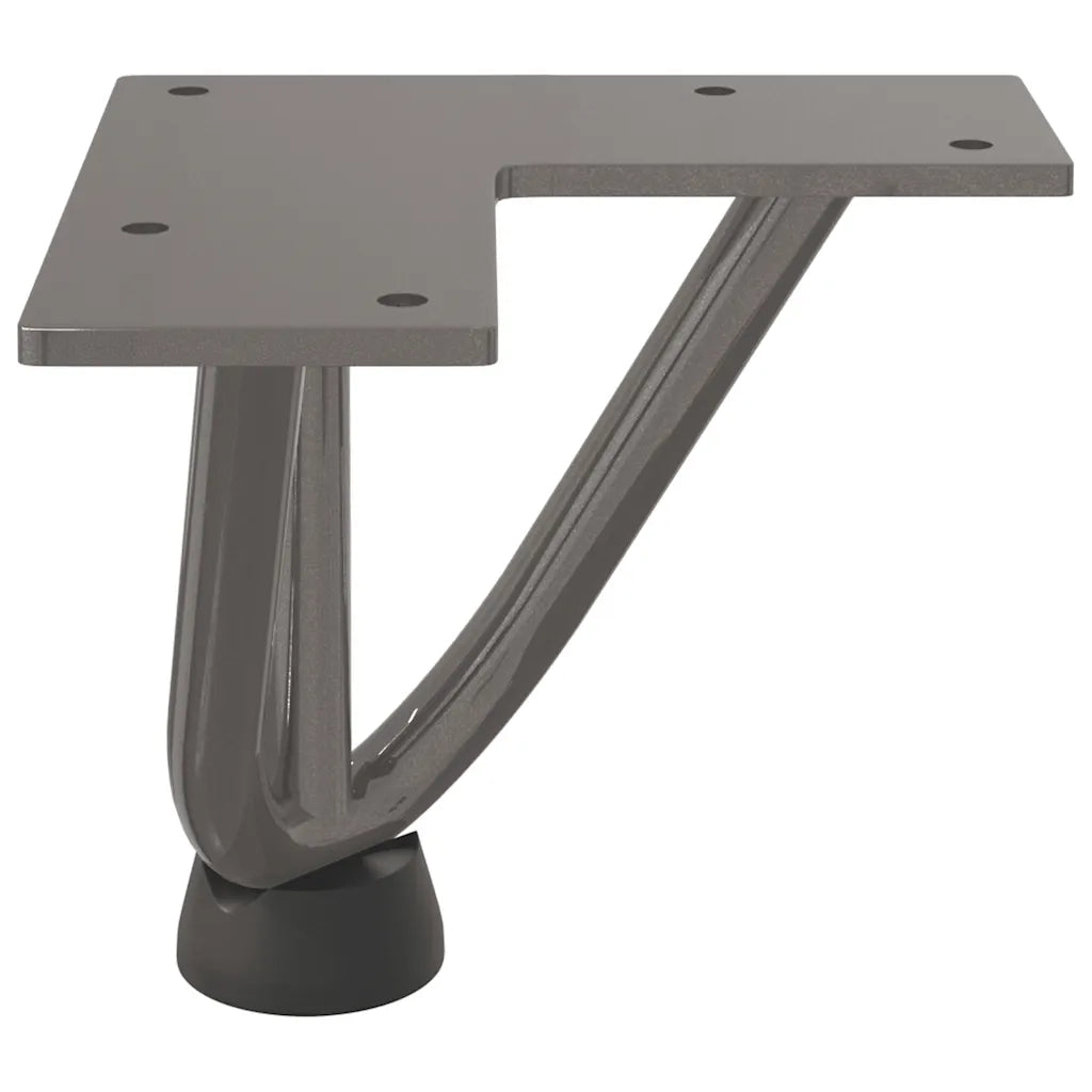 Gambe a forcina per tavolino 4 pz in acciaio naturale 10 cm in acciaio massiccio 4012431