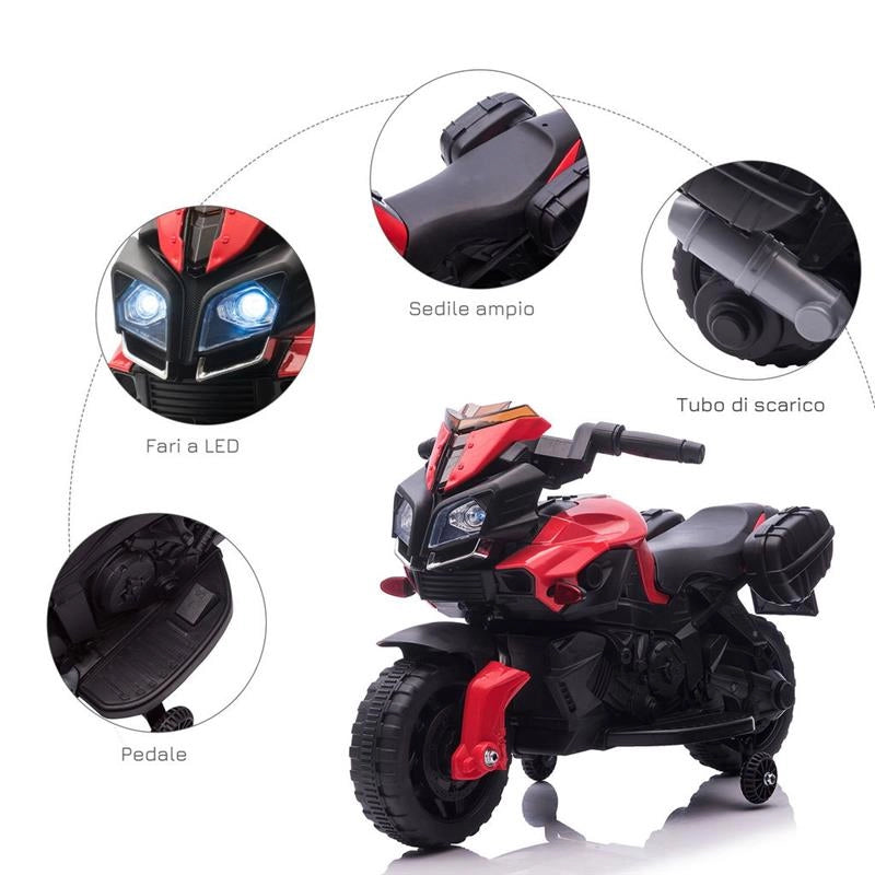 MOTO ELETTRICA PER BAMBINI ETÀ 18-48 MESI ROSSA