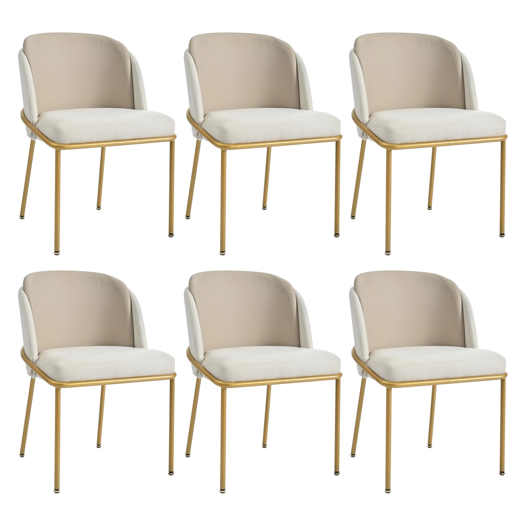 Sedia da Pranzo con Schienale Ergonomico e Piedini Regolabili, in Similpelle e Legno Beige