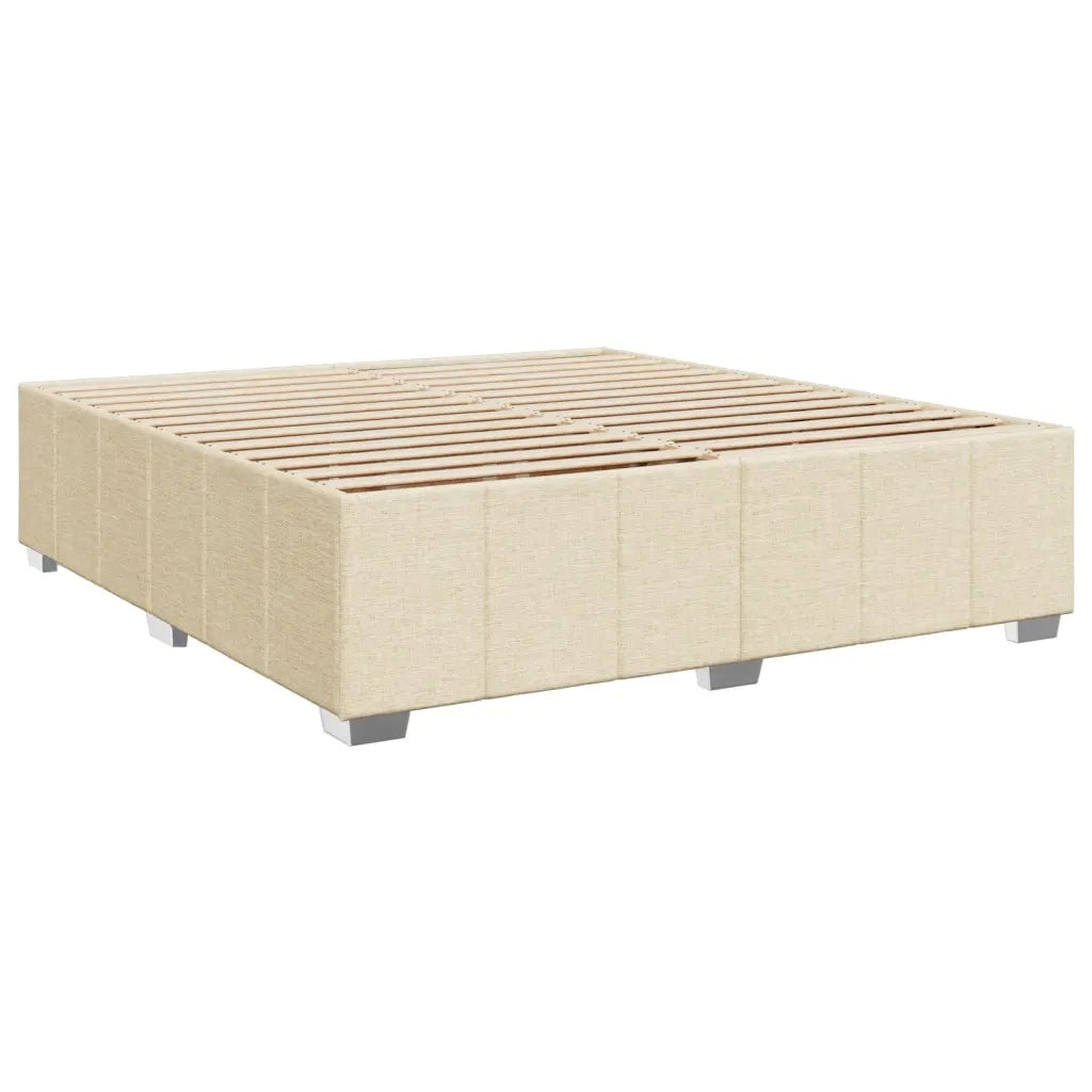 Giroletto a Molle con Materasso Crema 200x200 cm in Tessuto