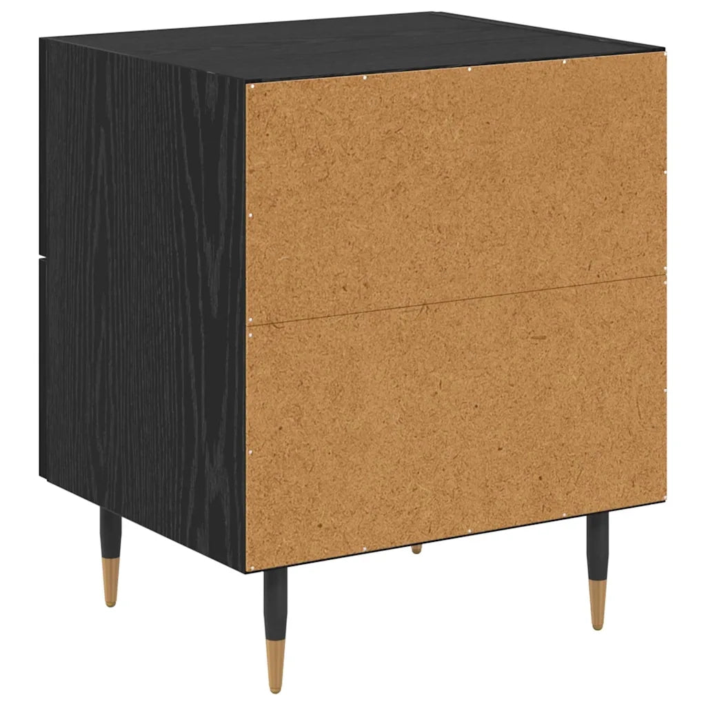 Armadio da Notte con cassetto Rovere Nero 40 x 35 x 47,5 cm 881981
