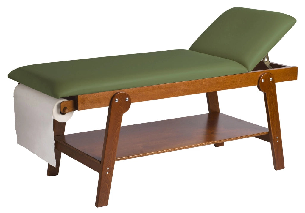 Lettino da Massaggio Visita Fisioterapia Fisso 2 Sezioni 190x70x75 cm 250Kg Verde