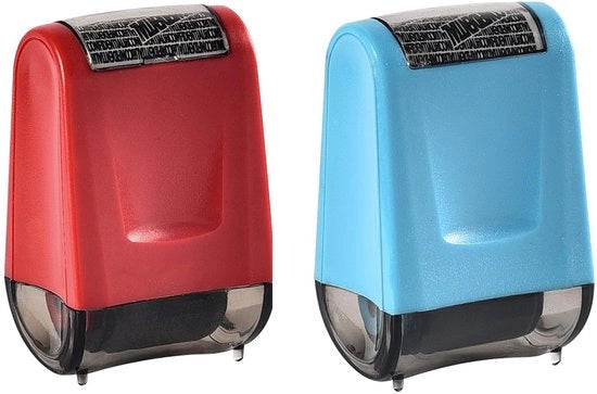 Blocco dati - Marcatura di blocco dati - Stampa rotativa - Protezione dati - Protezione identità - Accessorio compatto - Materiale plastico - Stempello di protezione dati