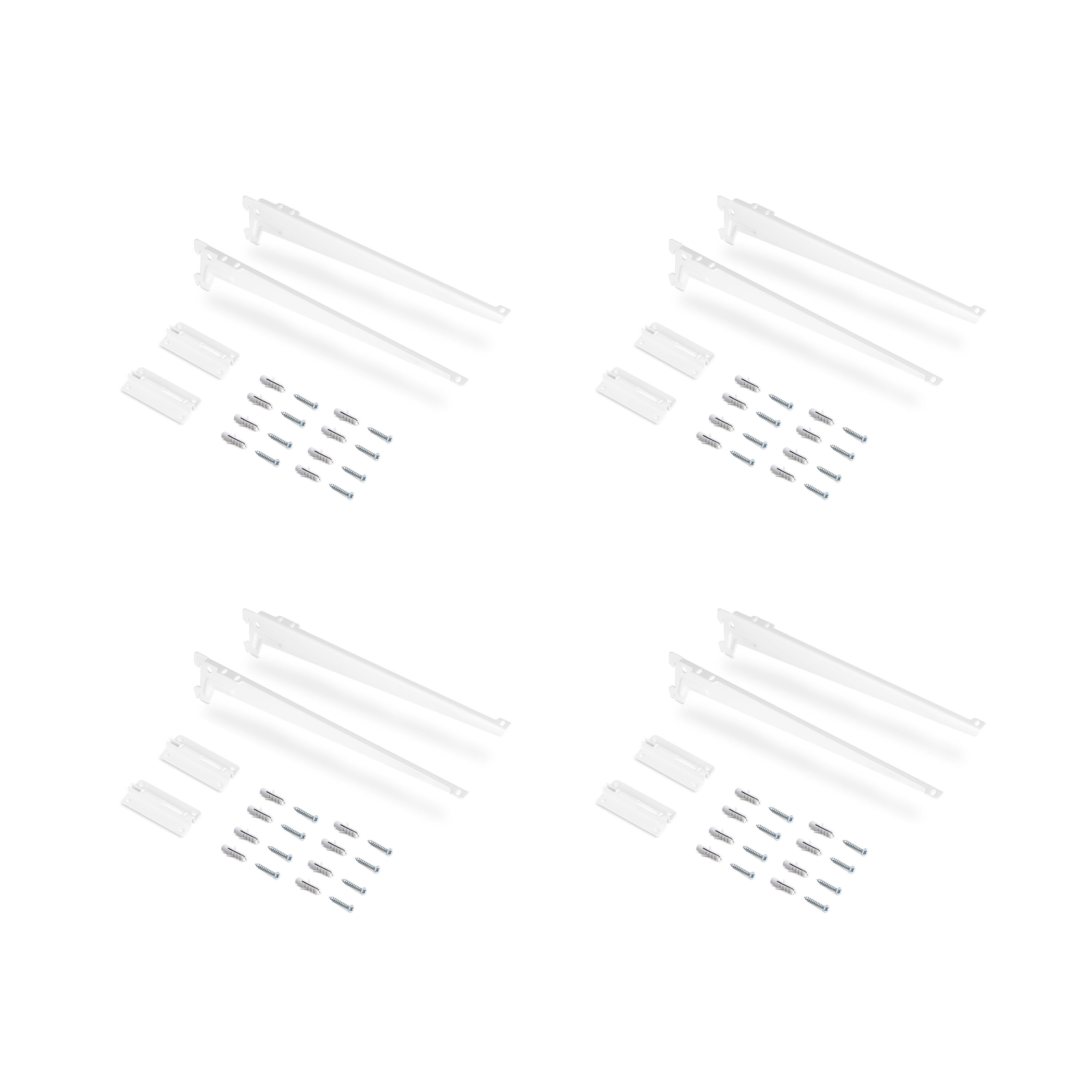 Kit per Fissaggio Mensole 230 mm in Acciaio Emuca Bianco