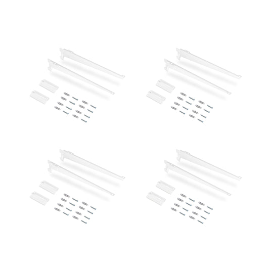 Kit per Fissaggio Mensole 230 mm in Acciaio Emuca Bianco