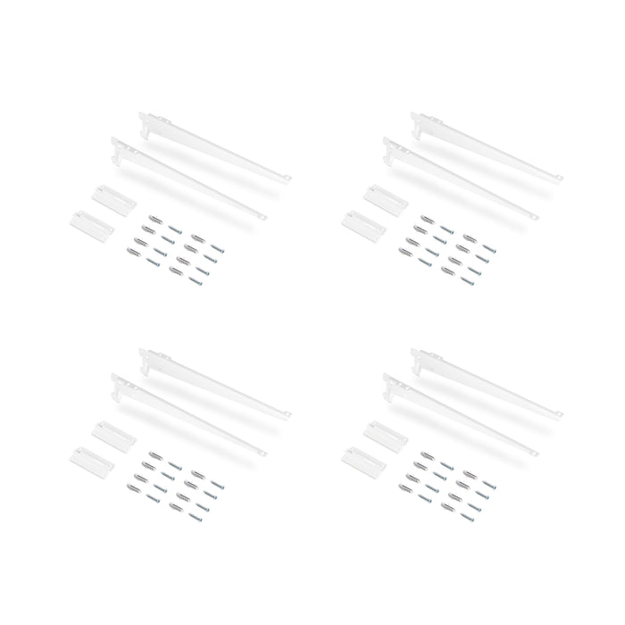 Kit per Fissaggio Mensole 230 mm in Acciaio Emuca Bianco