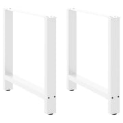 Gambe per tavolo da pranzo bianche 2 pz 80x(72-73) cm in acciaio