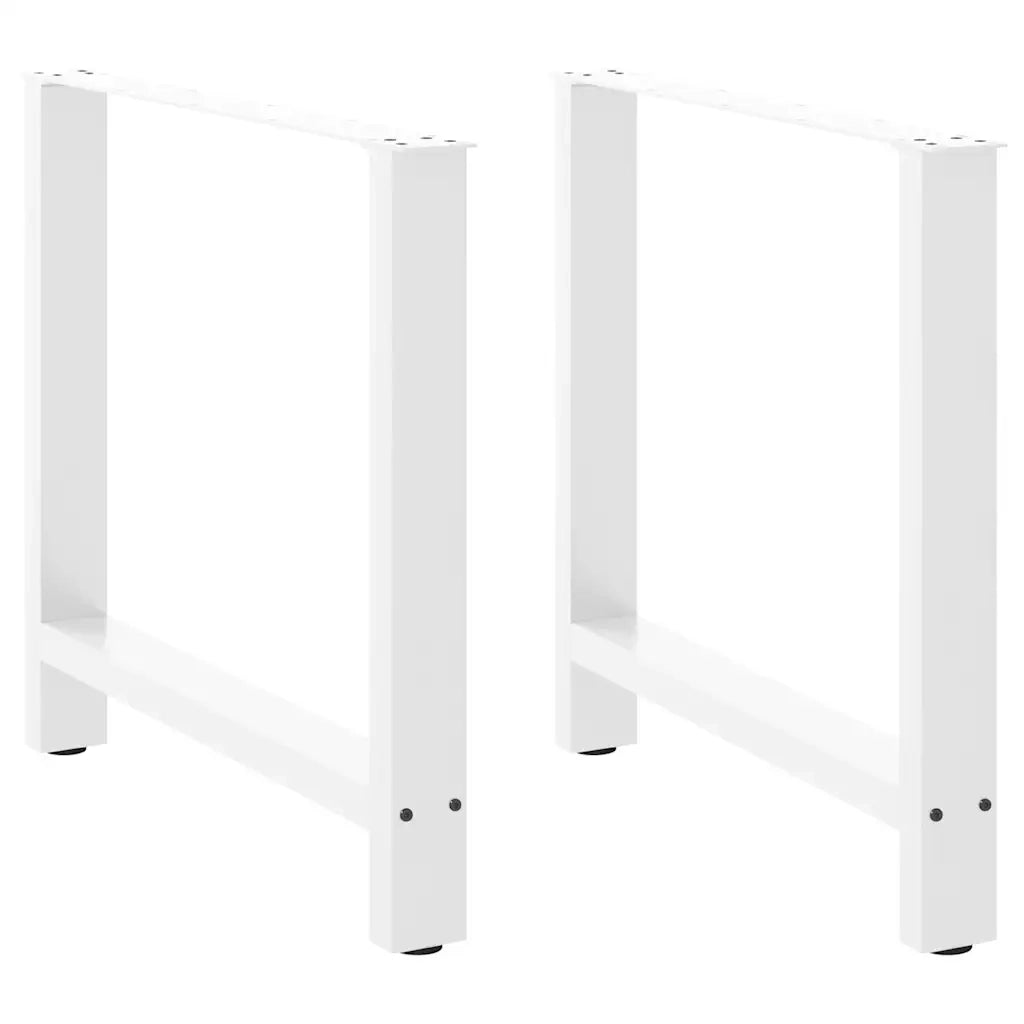 Gambe per tavolo da pranzo bianche 2 pz 80x(72-73) cm in acciaio