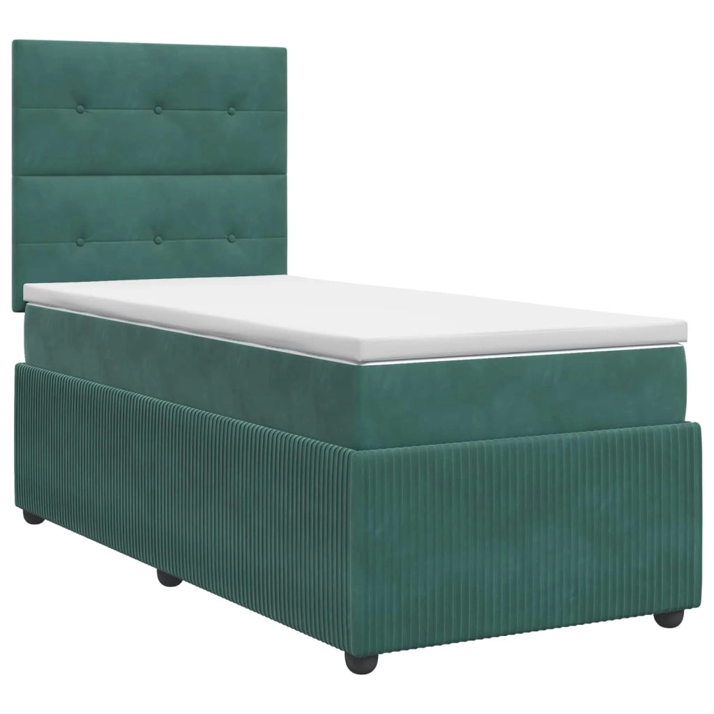 Letto box spring con materasso Verde Scuro 90 x 200 cm Velluto 3454532
