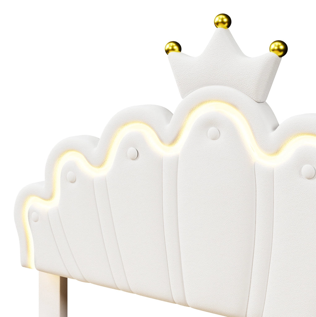Letto imbottito 140 x 200 cm con LED, cassetti e testiera regolabile