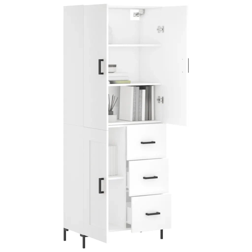 Credenza | Madia | Buffet da pranzo | Armadio da pranzo Bianca 69,5x34x180 cm in Legno Multistrato
