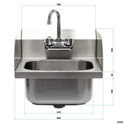 Lavello professionale quadrato acciaio inox Lavamani per ristorante bar