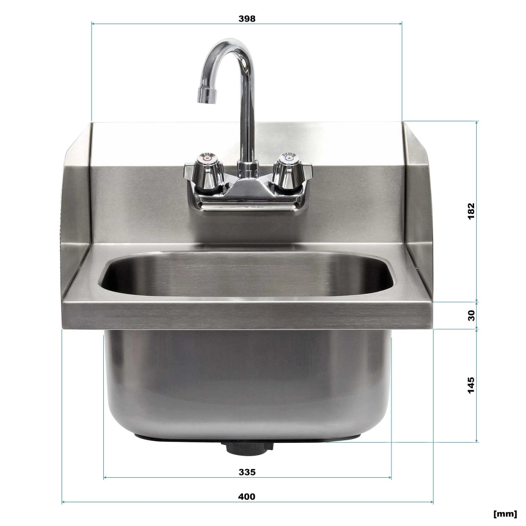 Lavello professionale quadrato acciaio inox Lavamani per ristorante bar