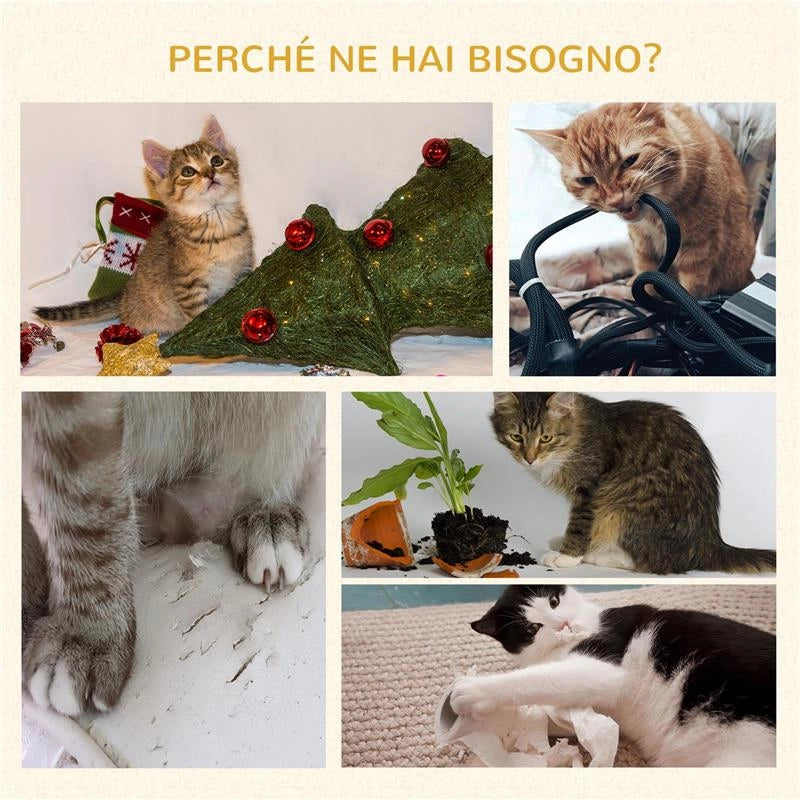 ALBERO PER GATTI IN PELUCHE CON CASETTA PER GATTI E LETTINO, TIRAGRAFFI IN JUTA E PALLINA, MARRONE