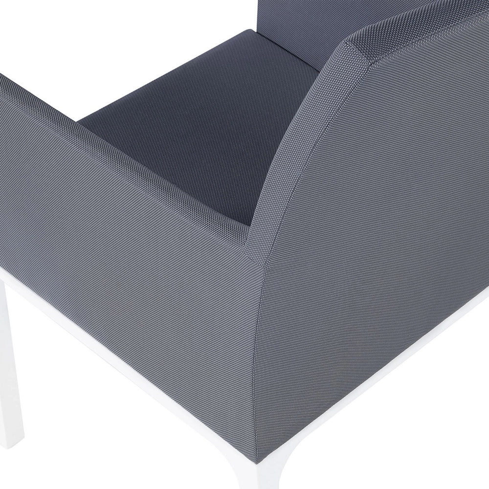 Set di 2 sedie da giardino rivestimento in Textilene grigio gambe bianche in alluminio schiuma ad asciugatura rapida