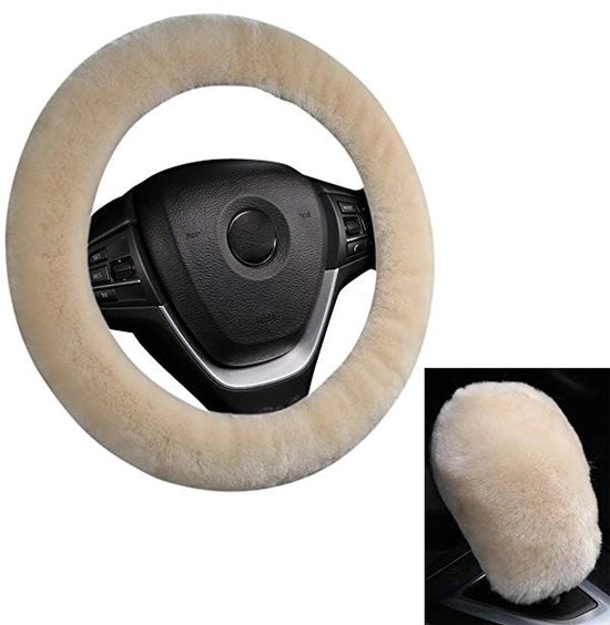 Stirohoes Auto - Set di Stirohoes - Stirohoes morbidi con piuma - Stirohoes invernali - Stirohoes morbidi corti invernali per auto - Universale - Antiscivolo - Accessori invernali per auto - Adatto per stiro con diametro da 37-39 cm - Beige