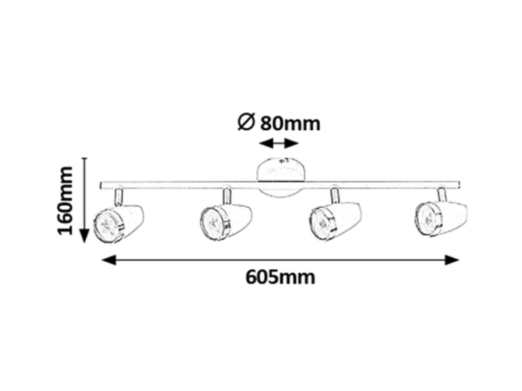 Barra LED Rabalux Karen 6515 antracite 4x4W luce calda