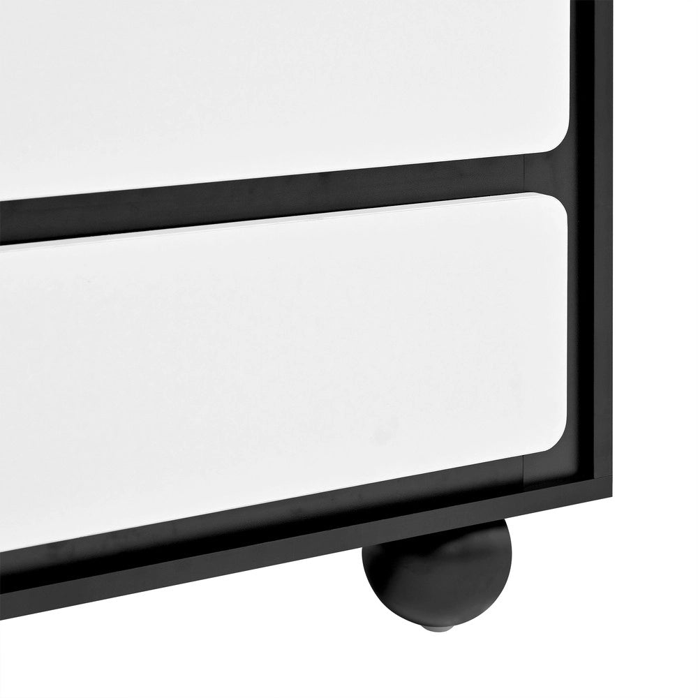 Cassettiera Credenza 6 Cassetti ¨C MINIMAL ¨C Bianco/Moderno 140x38x74,5cm