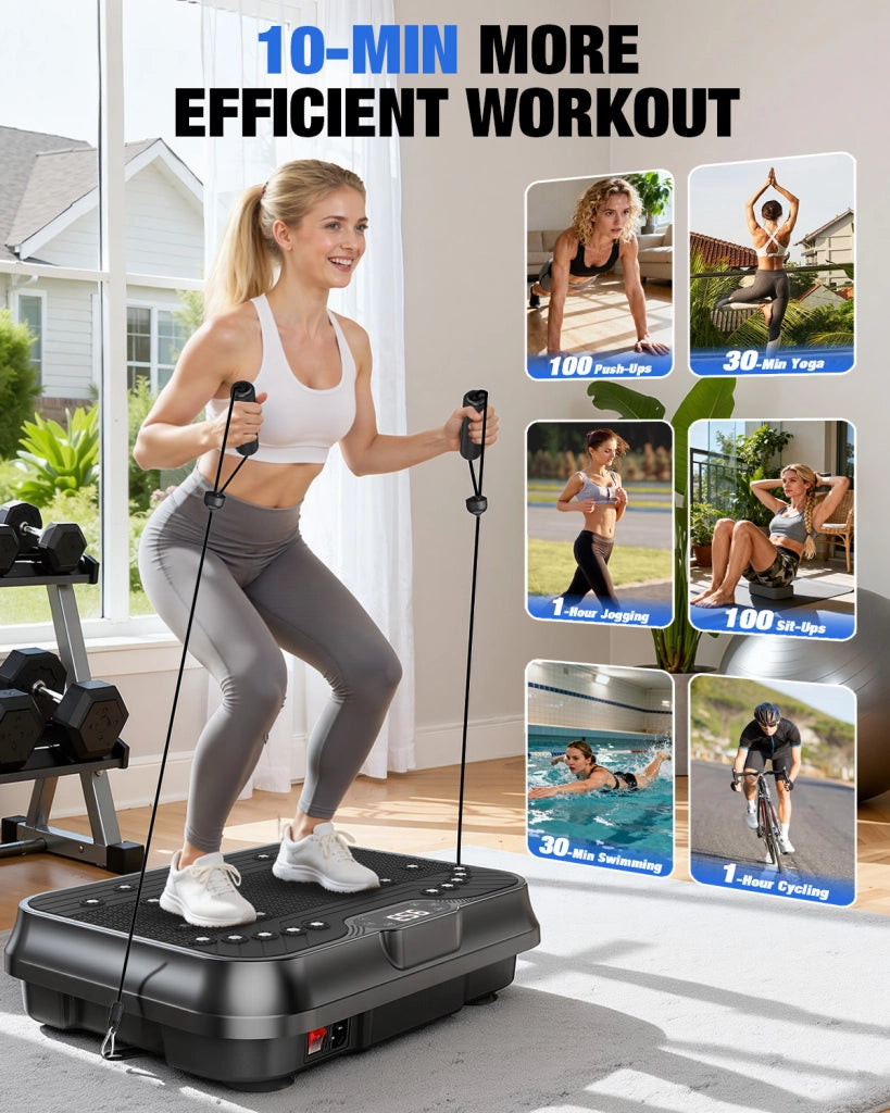 PIATTAFORMA VIBRANTE,  Potente piattaforma vibrante muscolare per bodybuilding e scultura con telecomando e cordino