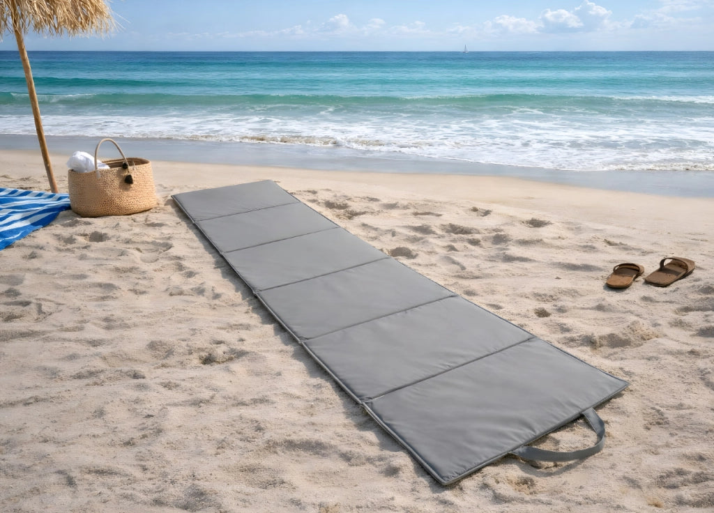 Materassino Pieghevole Per Lettino Sole Spiaggia Sdraio Piscina Fisarmonica - Materassino - Grigio