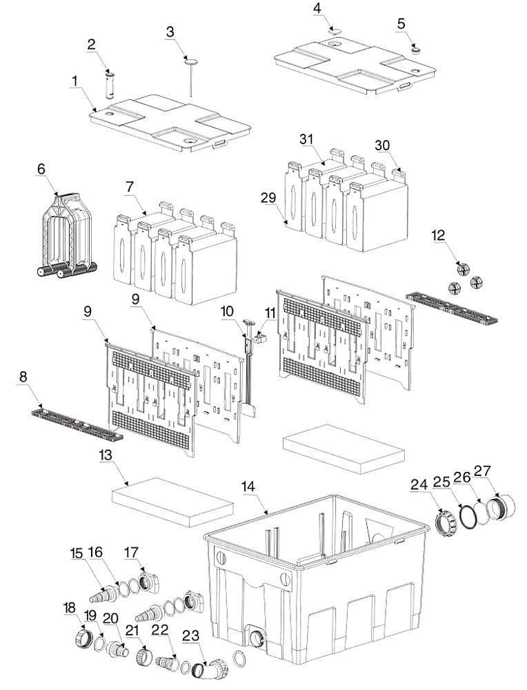 Alloggiamento di ricambio per biofiltro per laghetti CBF-550
