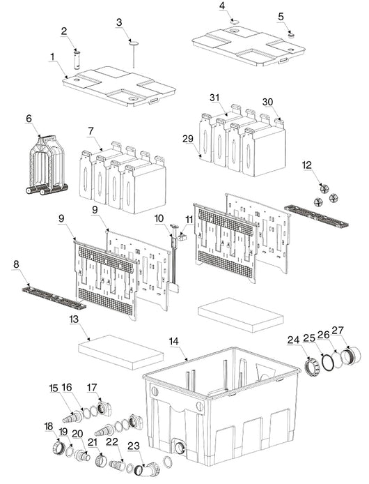 Alloggiamento di ricambio per biofiltro per laghetti CBF-550