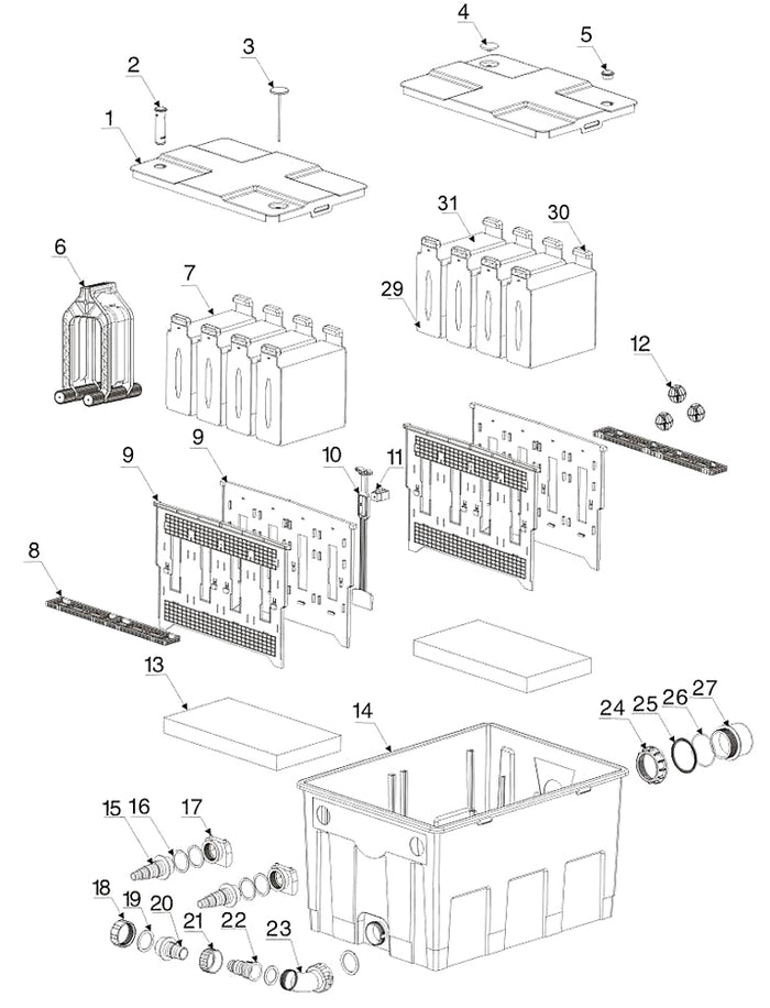 Alloggiamento di ricambio per biofiltro per laghetti CBF-550